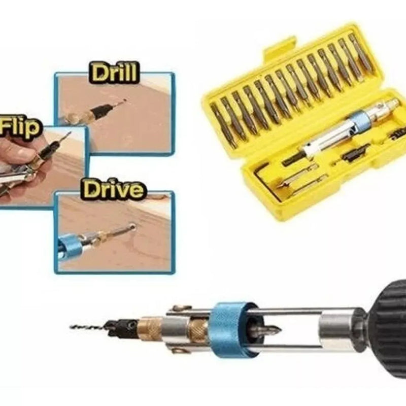 Herramienta Doble Taladro Broca Y Atorni