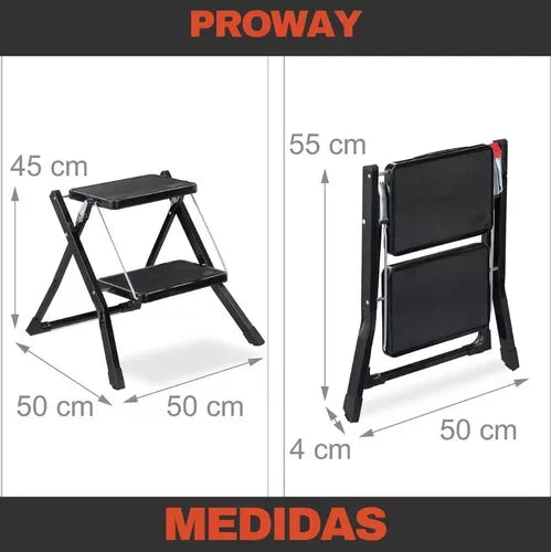 Escalera Multiuso Plegable 2 Peldaños