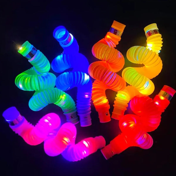 Set 6 Pop It Tubo Con Luz Led Sensorial