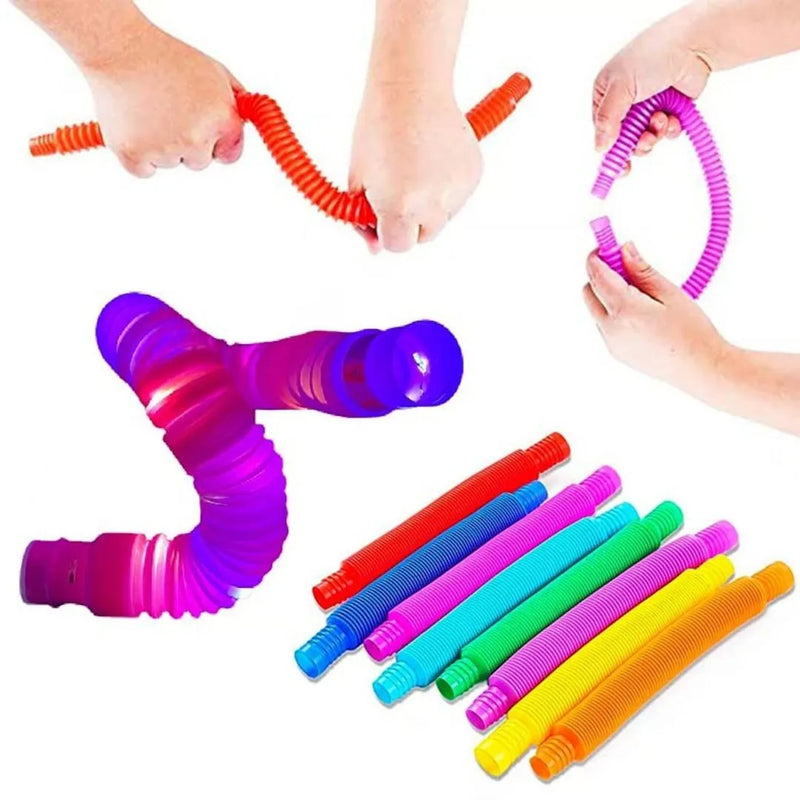 Set 6 Pop It Tubo Con Luz Led Sensorial