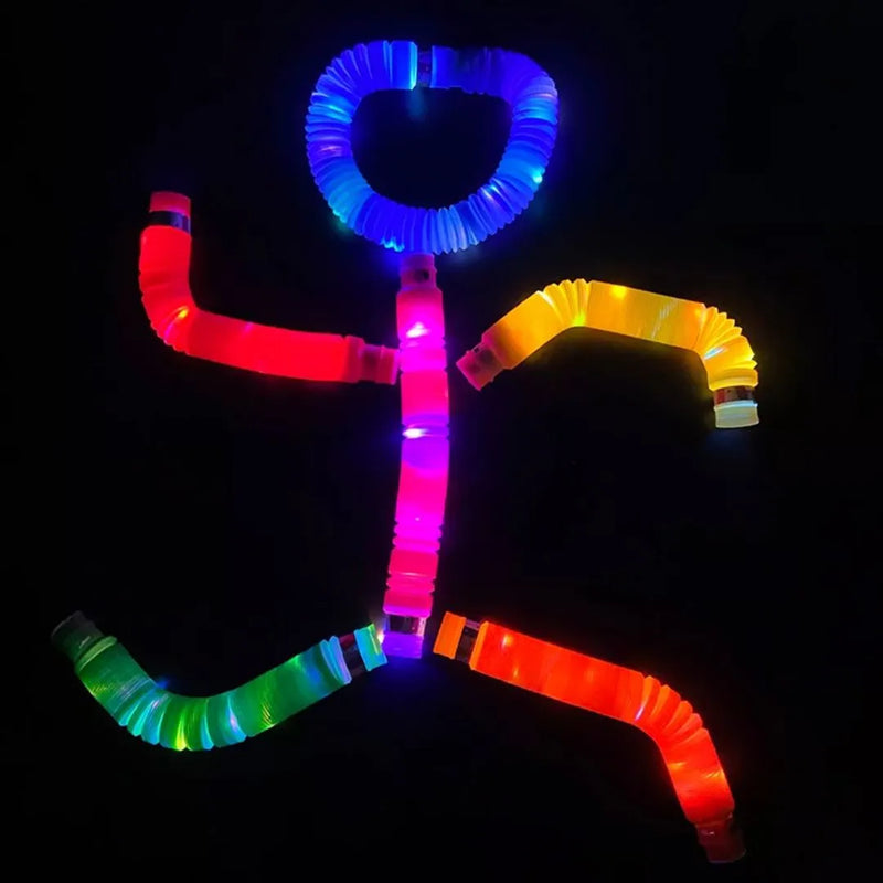 Set 6 Pop It Tubo Con Luz Led Sensorial