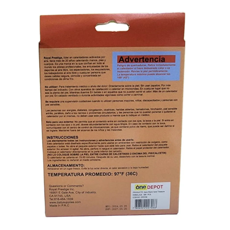 Parche Calentadores De Manos