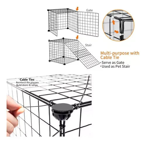 Jaula Corral Mascotas 12 Paneles Armable
