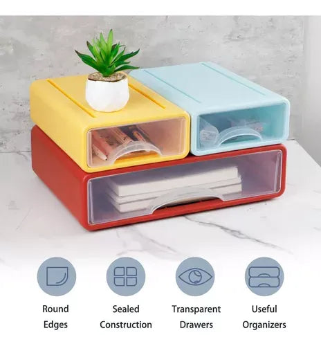 Pack4 Cajas Organizadoras Plásticas Escr
