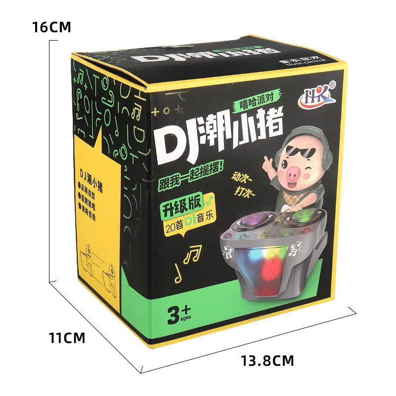 Cerdo Dj Con Luz Y Sonido Se Mueve