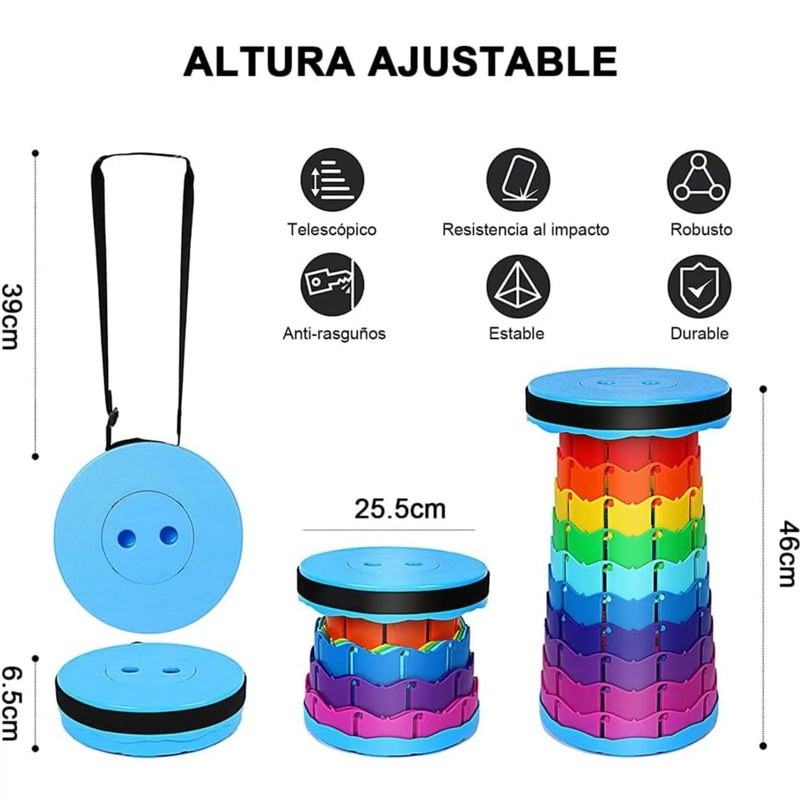 Silla Taburete Retráctil Portátil