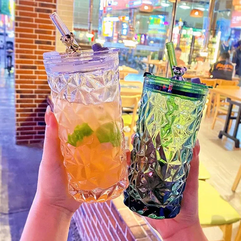 Taza De Vidrio Con Tapa 400Ml