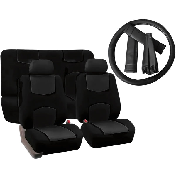 Set Cubre Asiento Eco Cuero Negro - Varietas Chile - Santiago