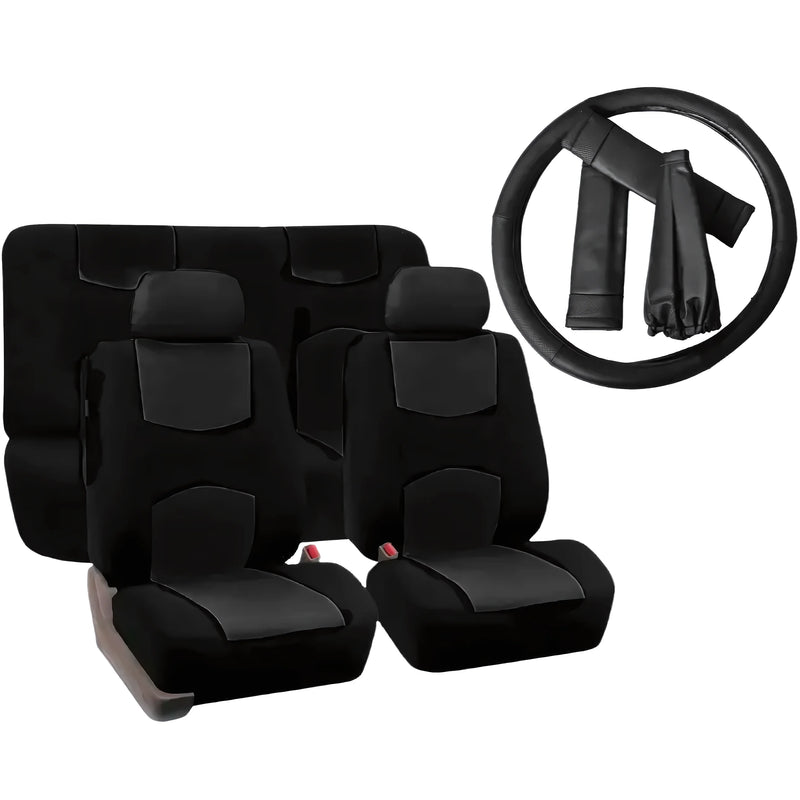 Set Cubre Asiento Eco Cuero Negro - Varietas Chile - Santiago