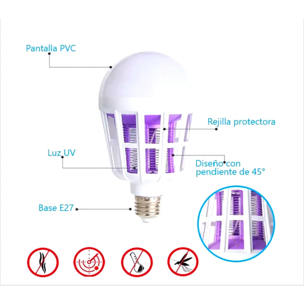 Ampolleta Led Repelente Mosquitos 15W - Varietas Chile - Santiago