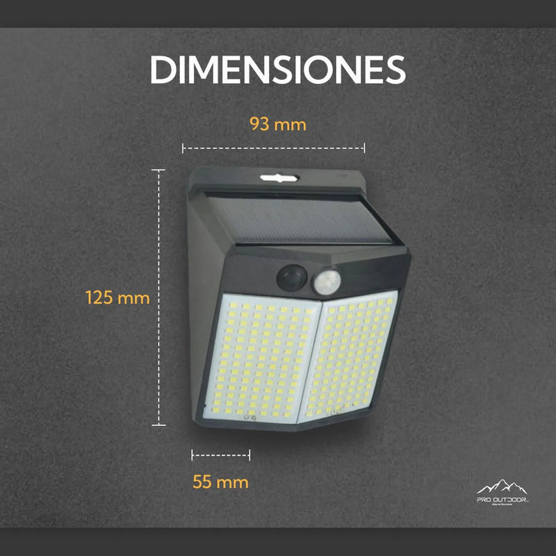 Pack 4 Aplique 196 Led Solar Contra Agua