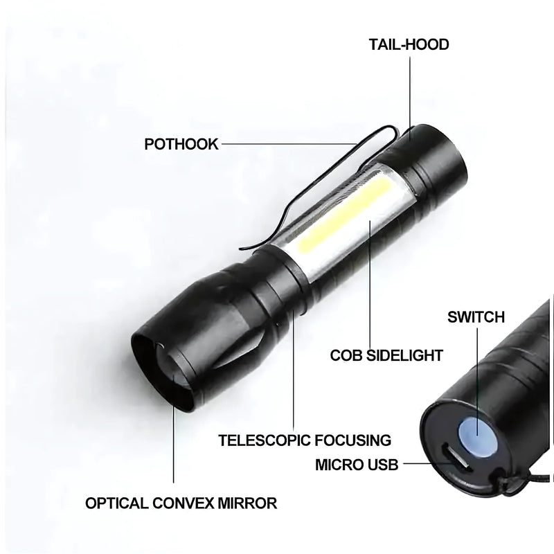 Mini Linterna Led De Mano Recargable Usb - Varietas Chile - Santiago