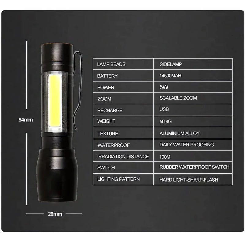 Mini Linterna Led De Mano Recargable Usb - Varietas Chile - Santiago