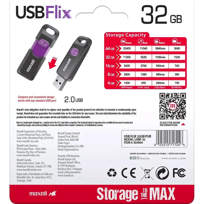 Pendrive 32Gb Usb 20 Maxell - Varietas Chile - Santiago
