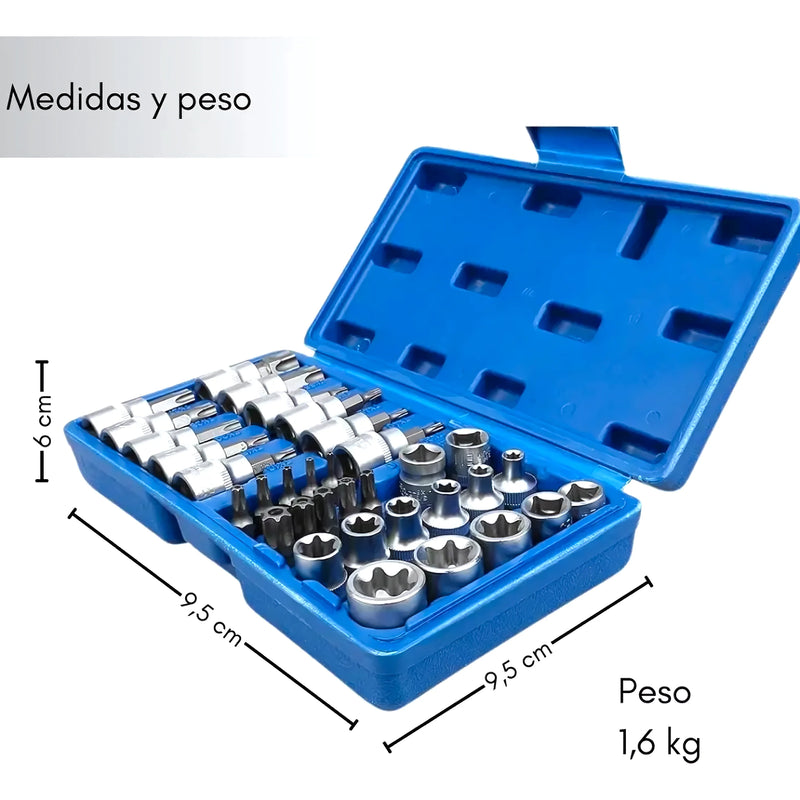 Caja Dados Extractor De Tuercas 34 Pcs - Varietas Chile - Santiago