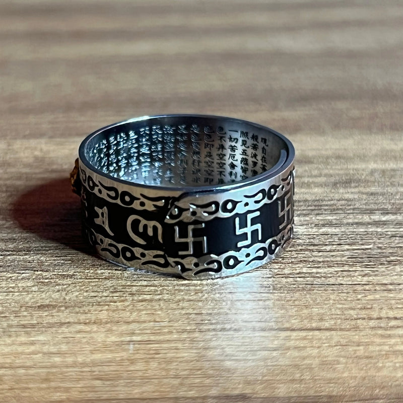 Anillo Feng Shui Acero Inoxidable 2X1