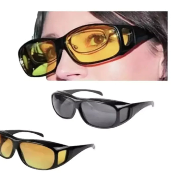 2 Lentes Gafas Sol Hd Vision Dia Noche