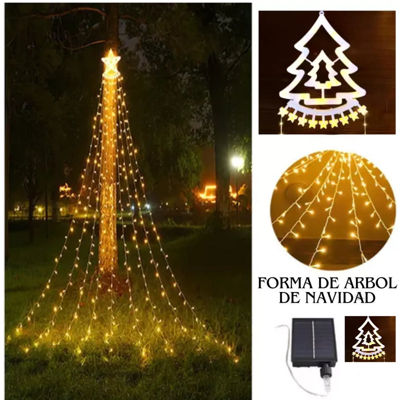 Luces De Cascada Navideña Forma De Árbol -en tu casa Chile - Santiago