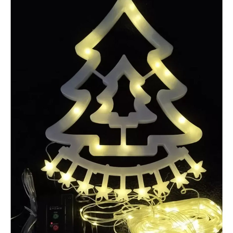Luces De Cascada Navideña Forma De Árbol -en tu casa Chile - Santiago