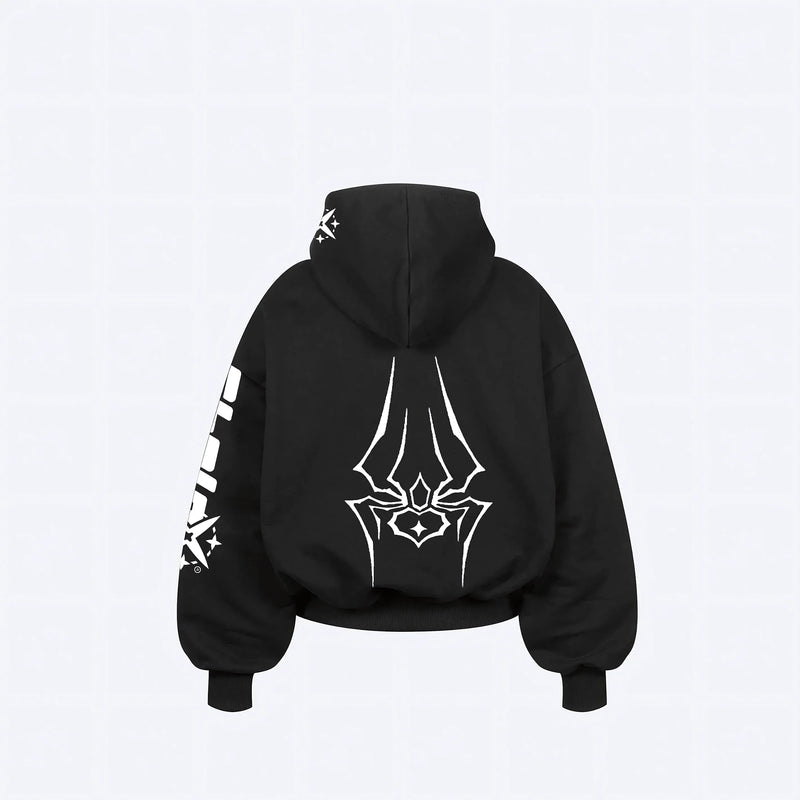 Poleron Hoodie Spider Black Shalex - Varietas Chile - Santiago