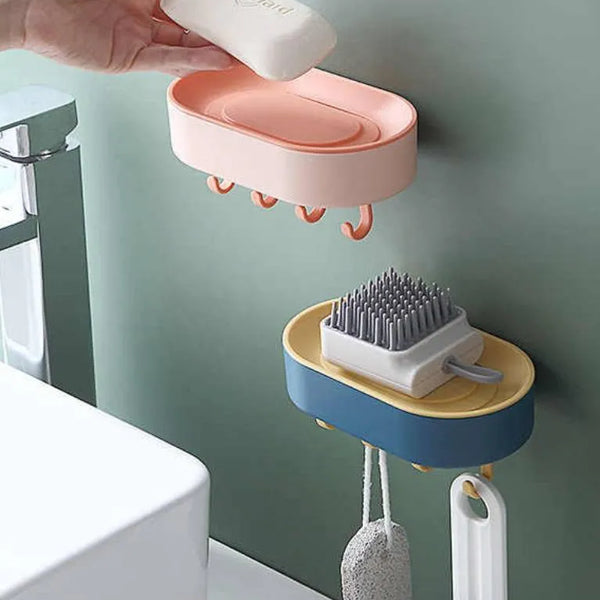 Jabonera Adhesiva Con Ganchos