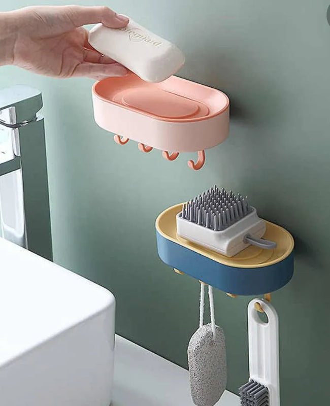 Jabonera Adhesiva Con Ganchos