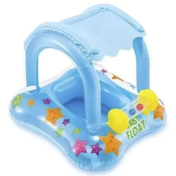 Flotador Inflable Con Techo Celeste