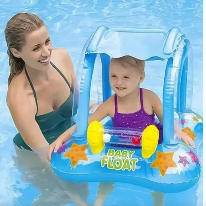 Flotador Inflable Con Techo Celeste