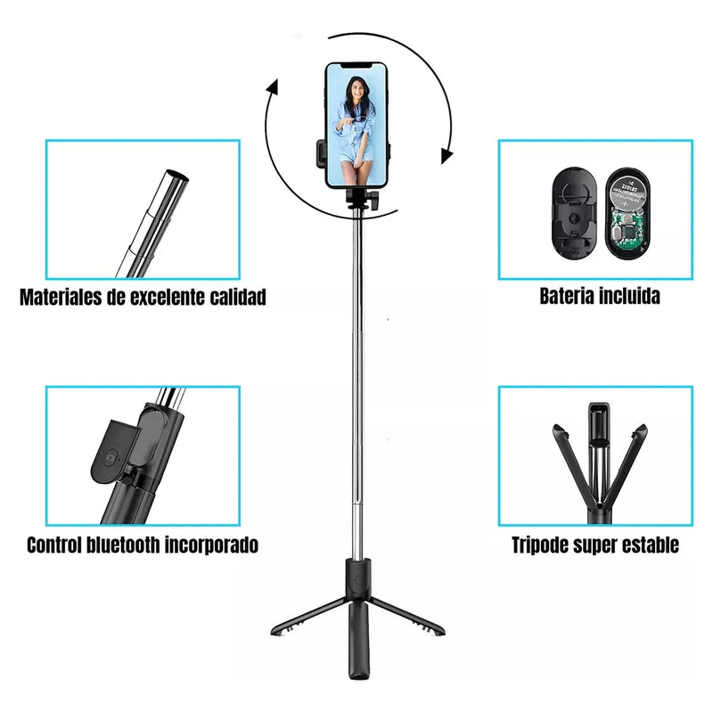 Trípode Bastón Selfie Bluetooth 3 En 1