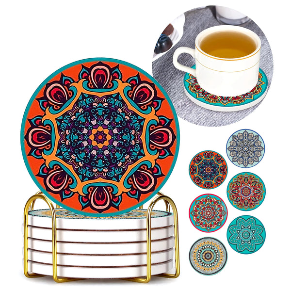 Set 6 Posavasos De Cerámica Con Soporte - Varietas Chile - Santiago
