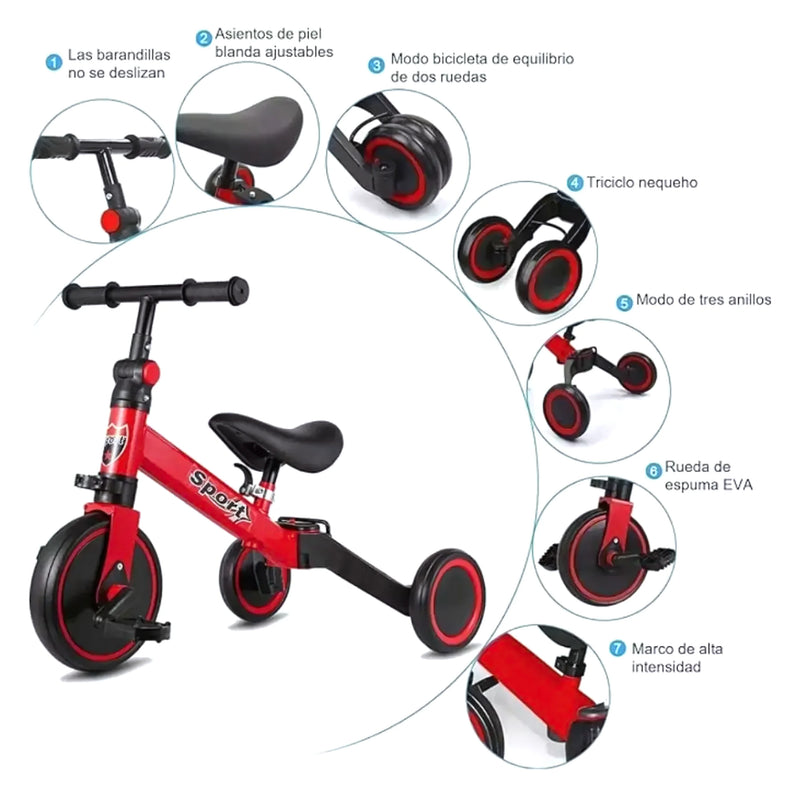 Triciclo Correpasillo Plegable 3 En 1 - Varietas Chile - Santiago