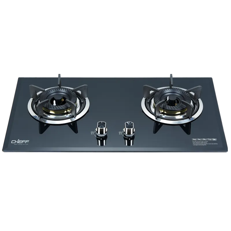 Cocina A Gas 2 Hornillas Vidrio Templado