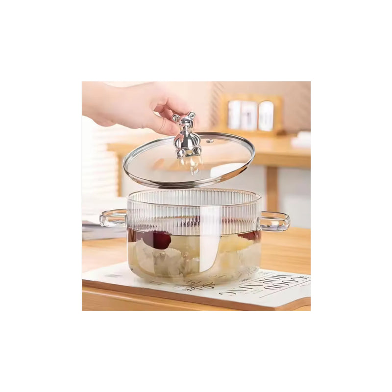 Olla De Vidrio Cacerola 1400Ml Con Tapa