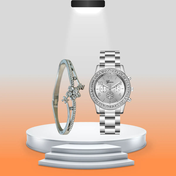 Set Reloj Clásico Pulsera Para Mujer