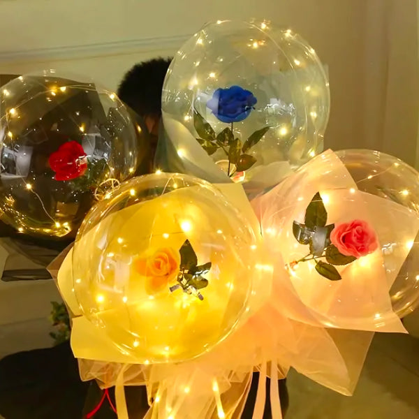 Globo Luz Led Con Rosa San Valentín Amor - Varietas Chile - Santiago