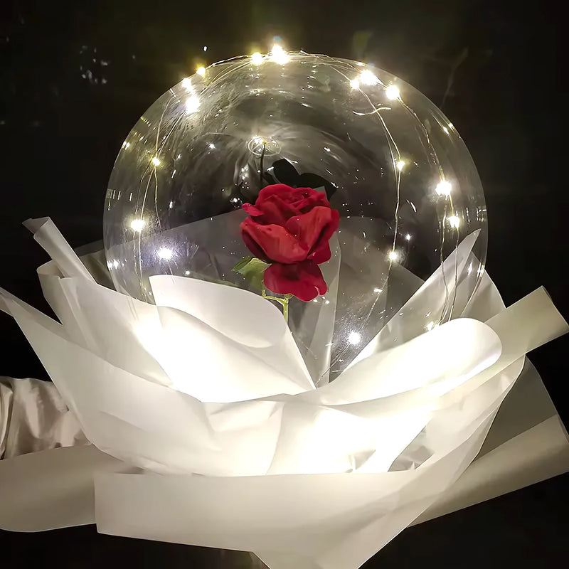 Globo Luz Led Con Rosa San Valentín Amor - Varietas Chile - Santiago