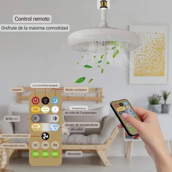 Ventilador De Techo Portátil Con Luces