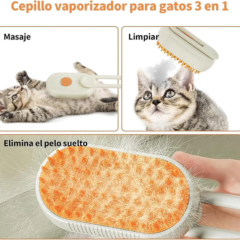 Cepillo A Vapor Mascotas 3En1 Limpieza