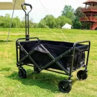 Carro Camping Plegable Negro Con 4 Rueda