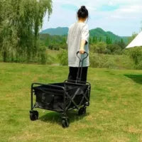 Carro Camping Plegable Negro Con 4 Rueda