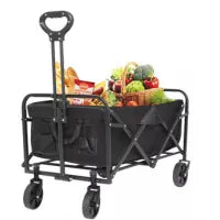 Carro Camping Plegable Negro Con 4 Rueda