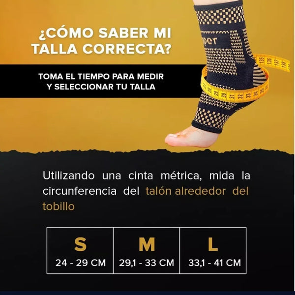 Tobillera De Compresión Con Fibra Cobre