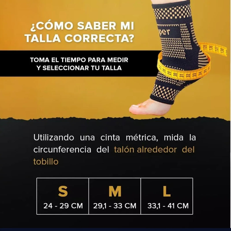 Tobillera De Compresión Con Fibra Cobre