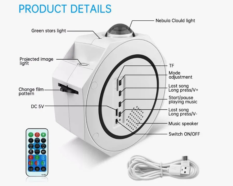 Proyector Led Sky Estrellas Nebulosa