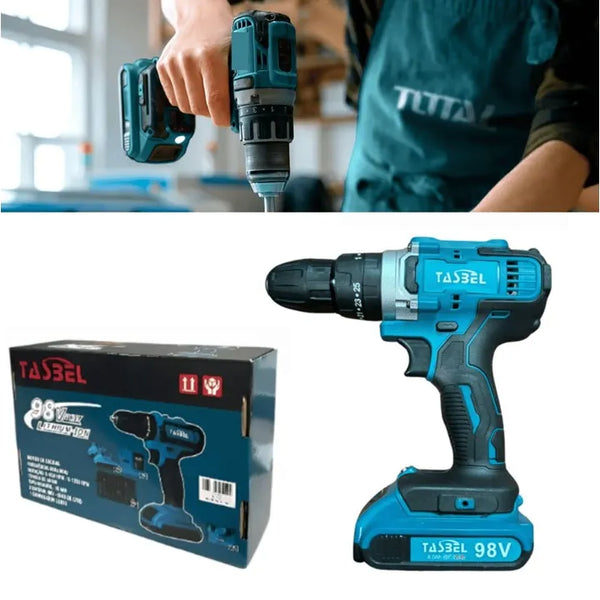 Taladro Portatil Recargable 98V 2 Bater