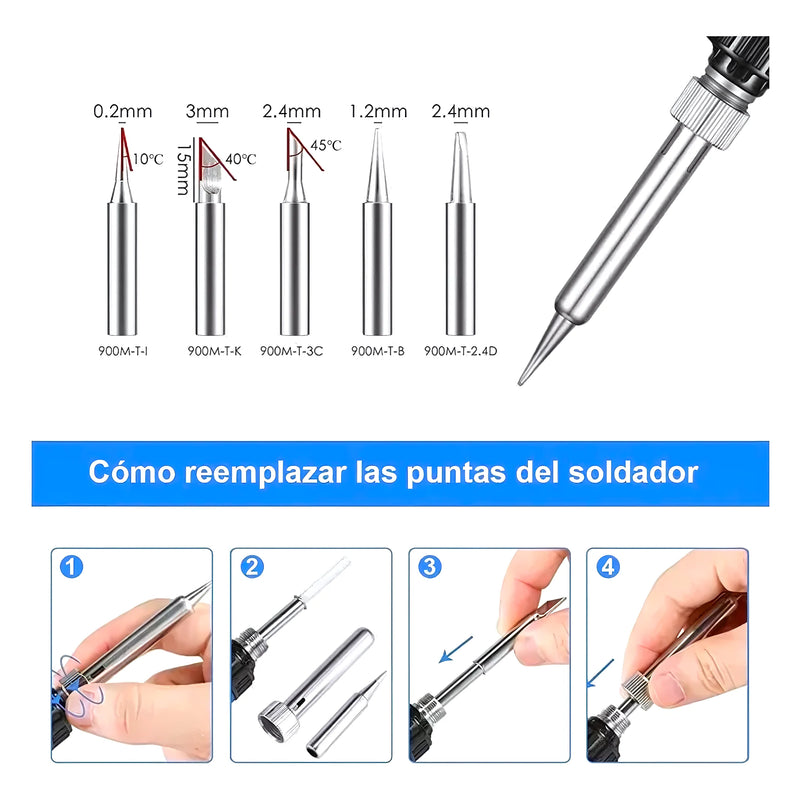 Kit Cautin Soldadura 60W 220V - Varietas Chile - Santiago