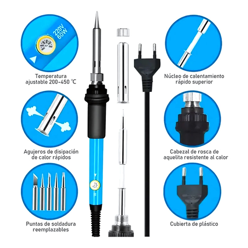 Kit Cautin Soldadura 60W 220V - Varietas Chile - Santiago