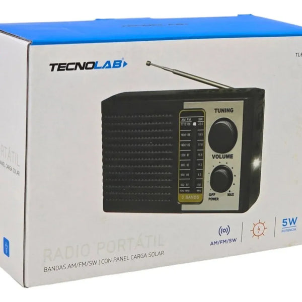Radio Portátil Solar Recargable