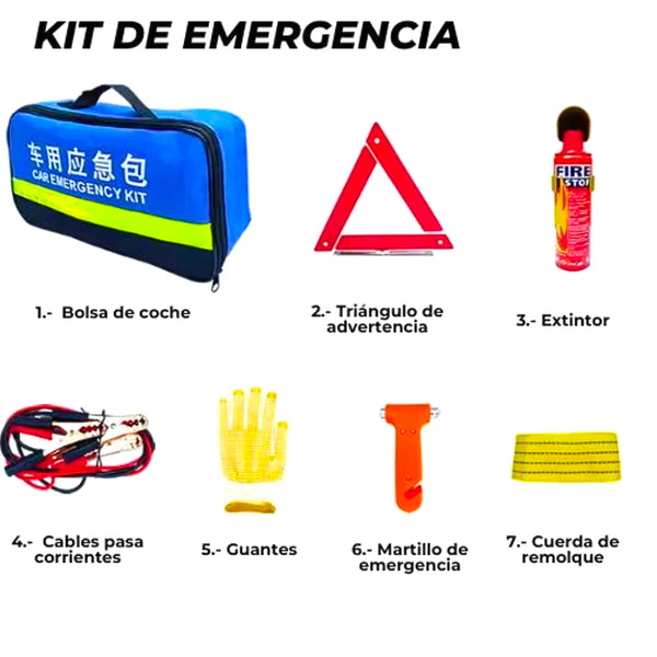Kit Emergencia Seguridad Auto 7 Piezas - Varietas Chile - Santiago