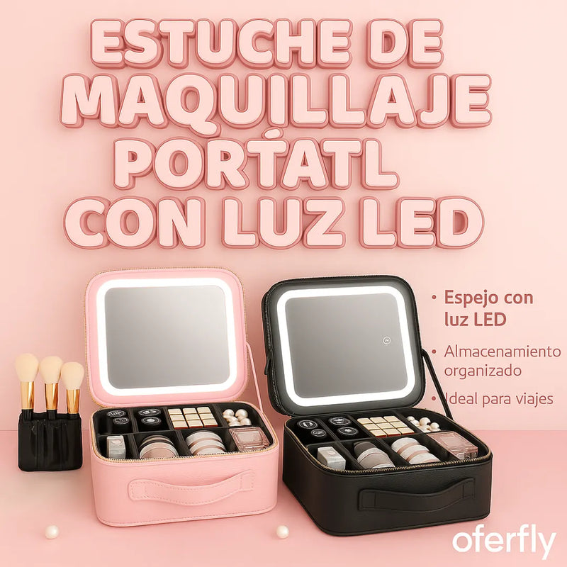 Estuche Maquillaje Portátil Con Luz Led -en tu casa Chile - Santiago